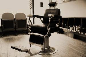 A rotating barber chair